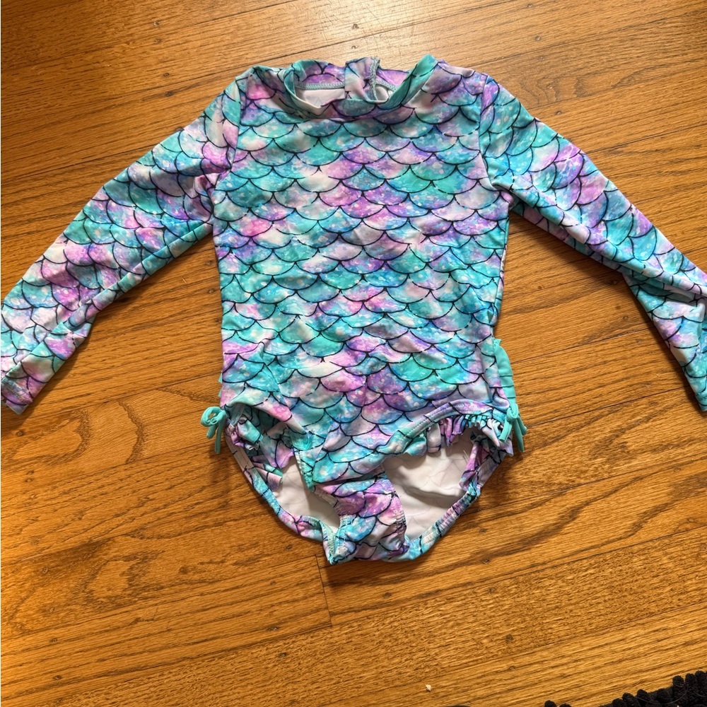 Mermaid Scales Long Sleeve Swimsuit for Kids